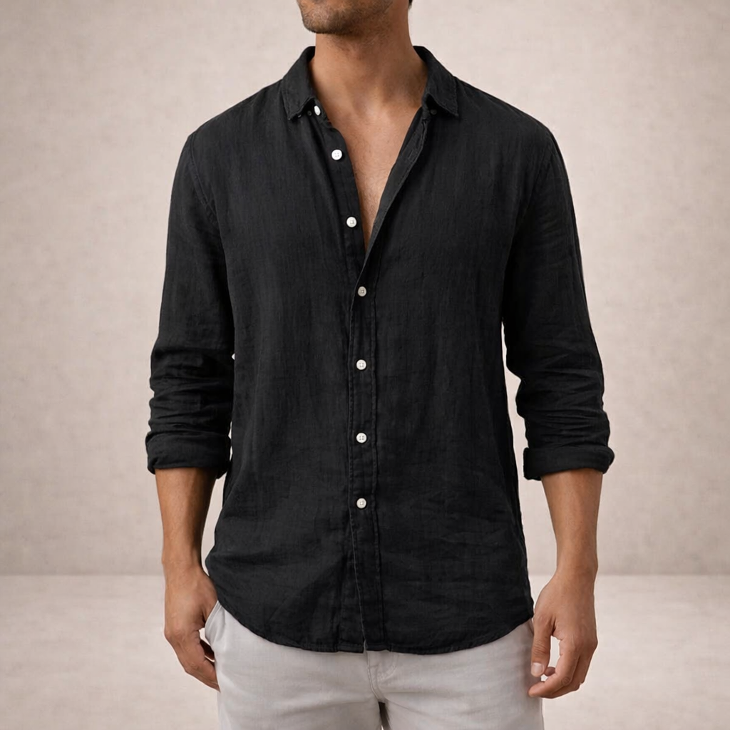 GABRIEL™ | Chemise en lin à col ouvert