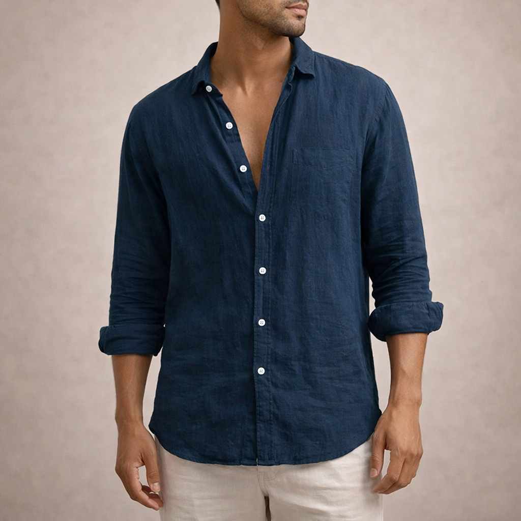 GABRIEL™ | Chemise en lin à col ouvert