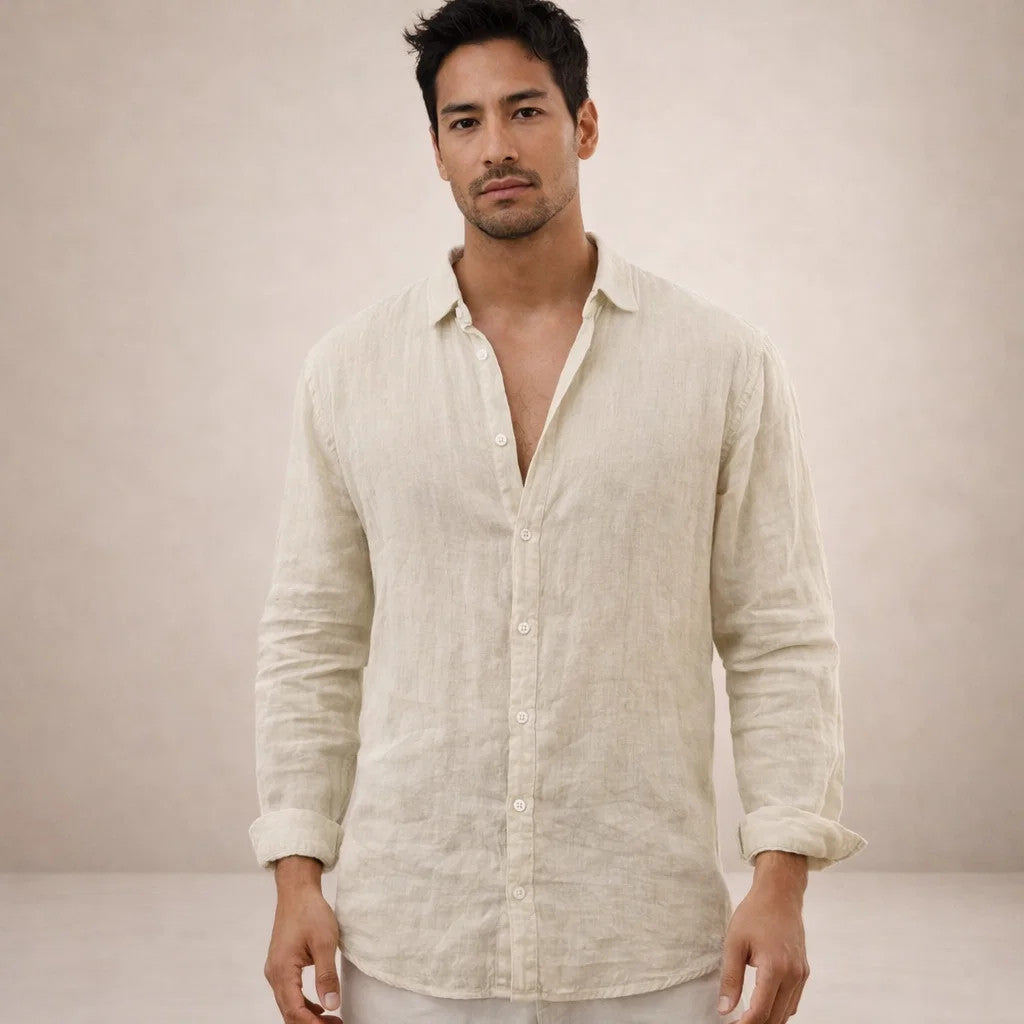 GABRIEL™ | Chemise en lin à col ouvert