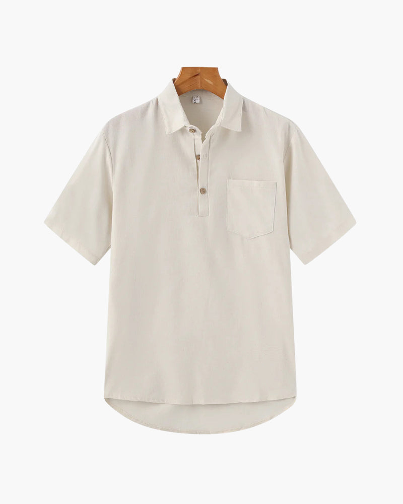 GABRIEL™ | Polo Lin Col Ouvert