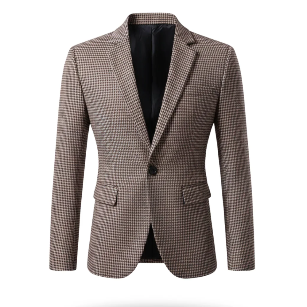 GABRIEL™ | Blazer homme à motif pied-de-poule à un bouton