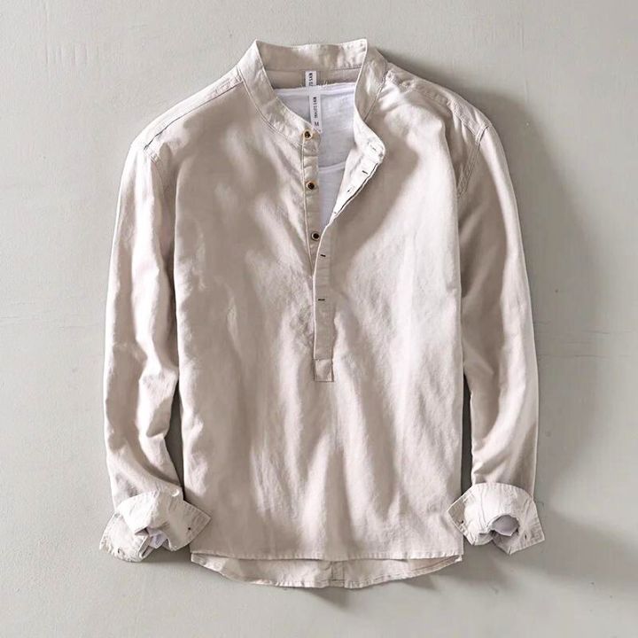 GABRIEL™ | Chemise Lin Sans Col