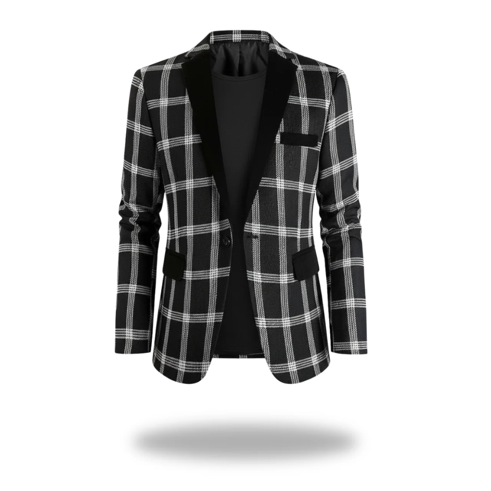 GABRIEL™ | Blazer à carreaux pour homme avec revers contrasté