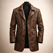 GABRIEL™ | Manteau structuré pour homme à empiècements en cuir