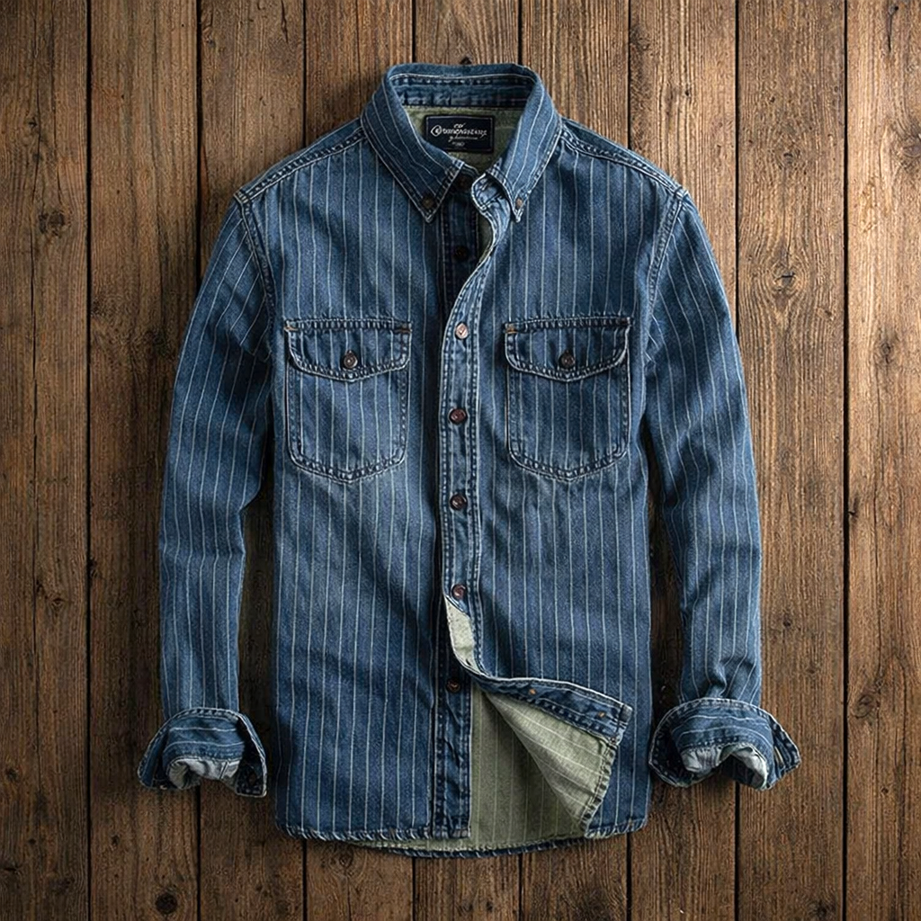 GABRIEL™ | Chemise Denim Rayée