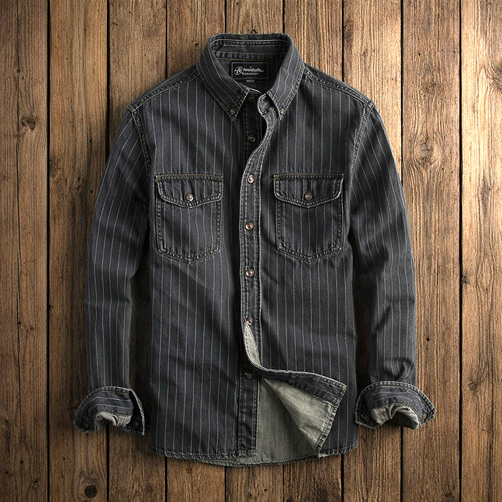GABRIEL™ | Chemise Denim Rayée