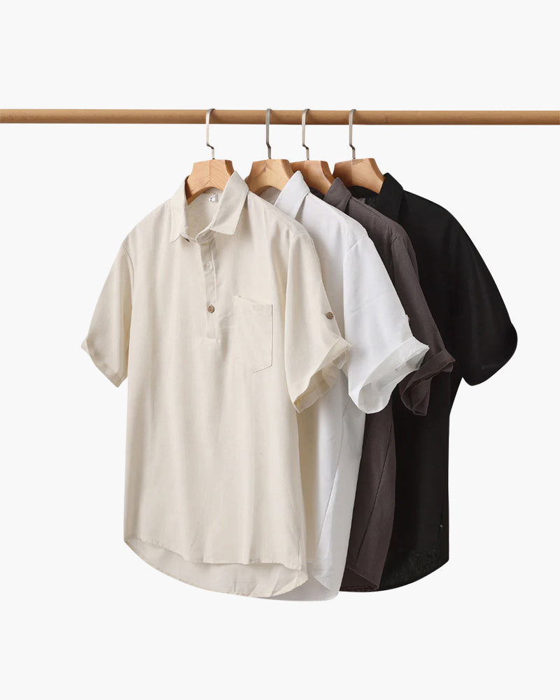 GABRIEL™ | Polo Lin Col Ouvert