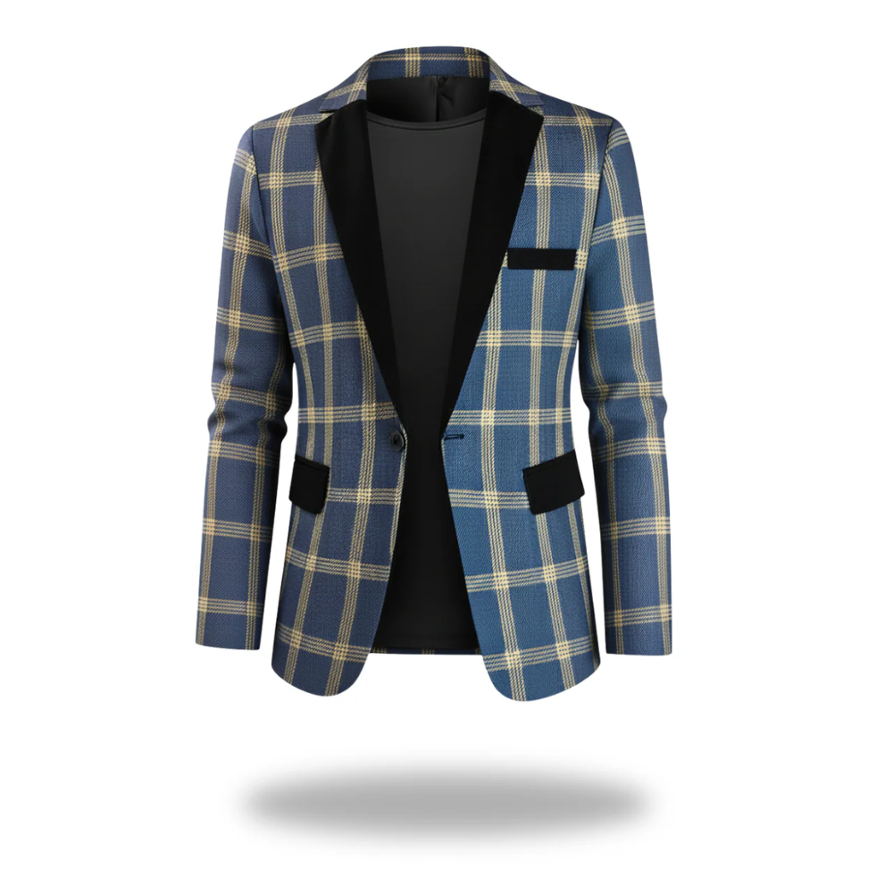 GABRIEL™ | Blazer à carreaux pour homme avec revers contrasté