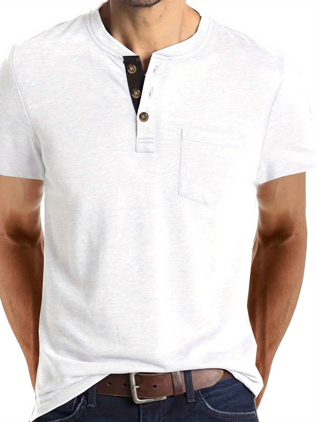 GABRIEL™ | T-shirt homme à patte de boutonnage