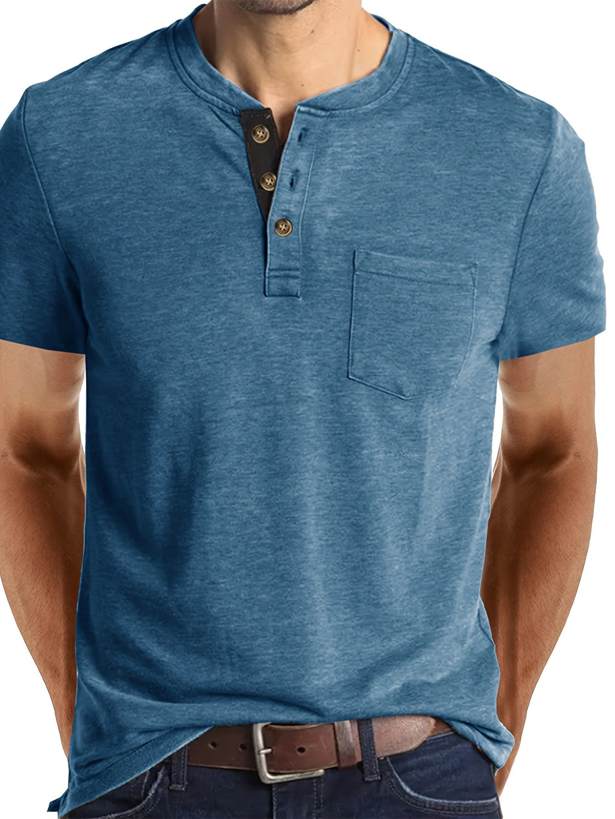 GABRIEL™ | T-shirt homme à patte de boutonnage
