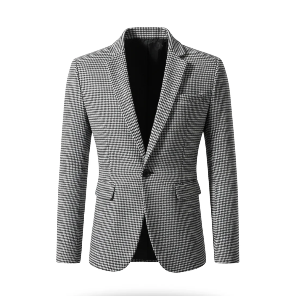 GABRIEL™ | Blazer homme à motif pied-de-poule à un bouton