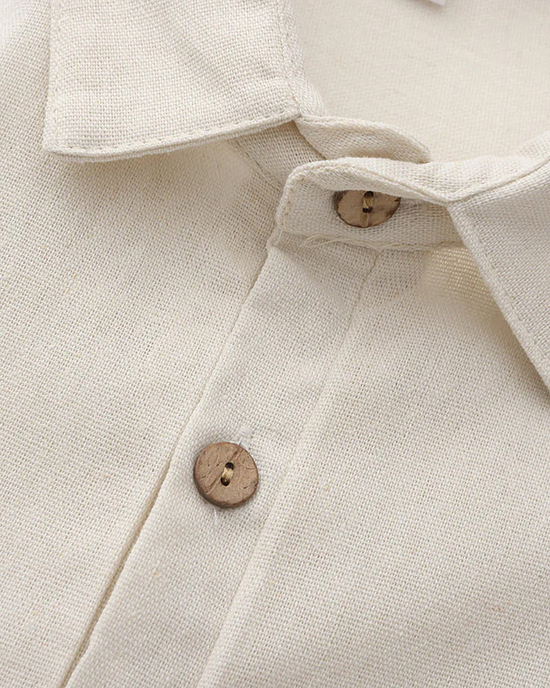 GABRIEL™ | Polo Lin Col Ouvert