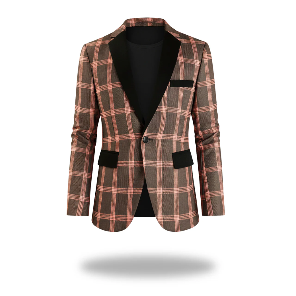 GABRIEL™ | Blazer à carreaux pour homme avec revers contrasté