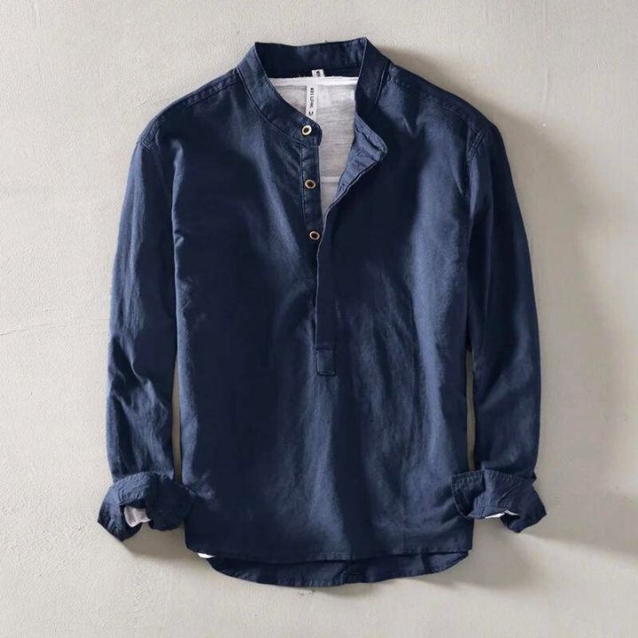 GABRIEL™ | Chemise Lin Sans Col