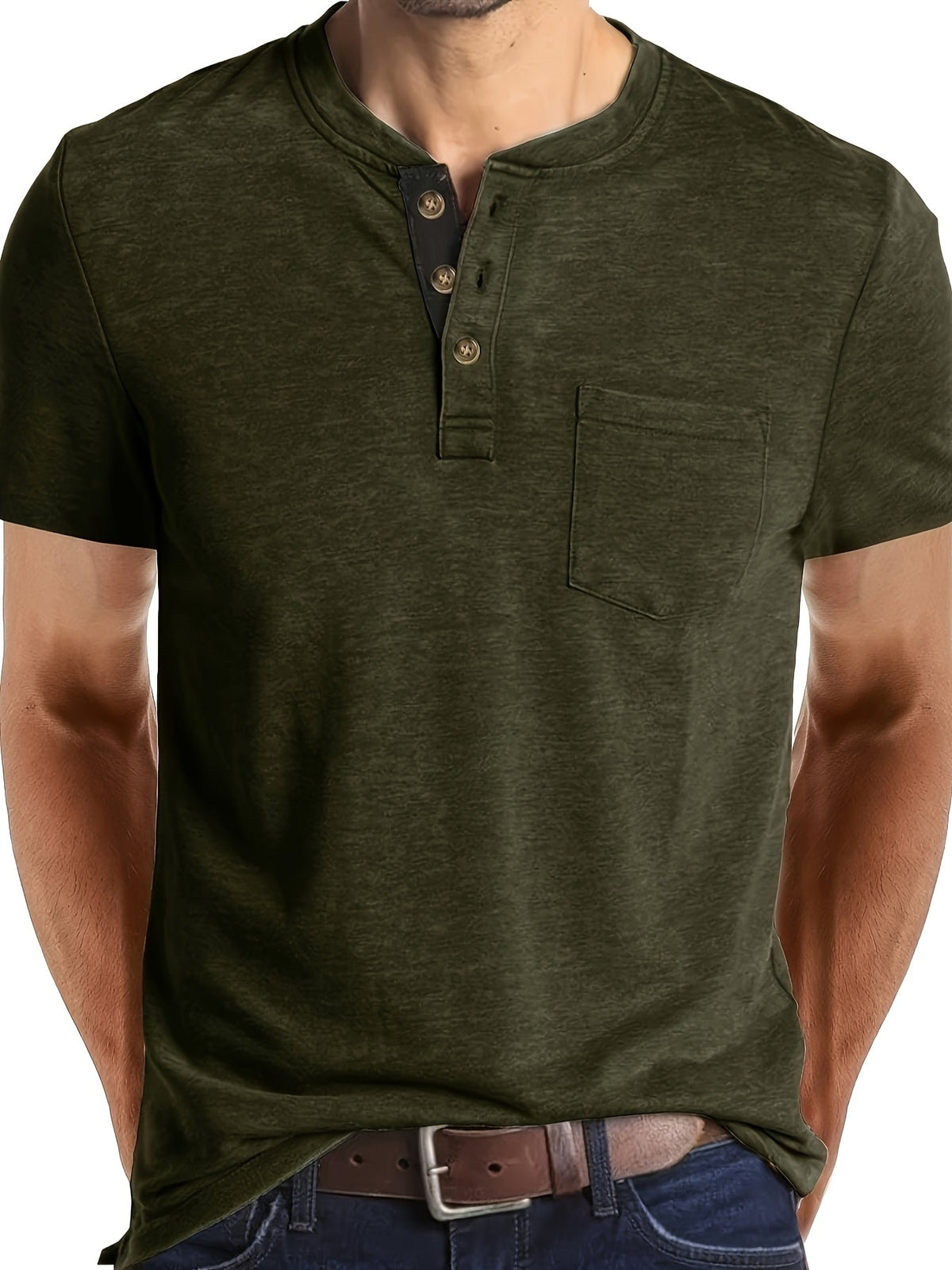 GABRIEL™ | T-shirt homme à patte de boutonnage