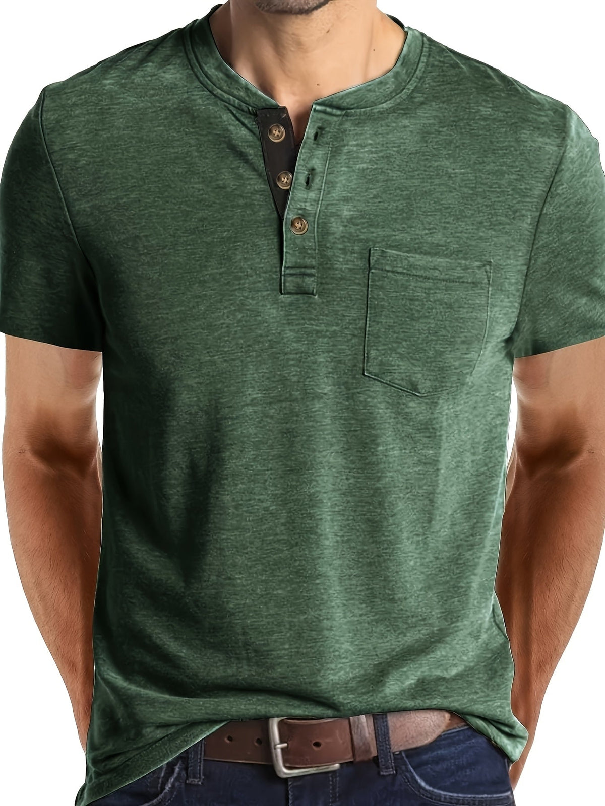 GABRIEL™ | T-shirt homme à patte de boutonnage