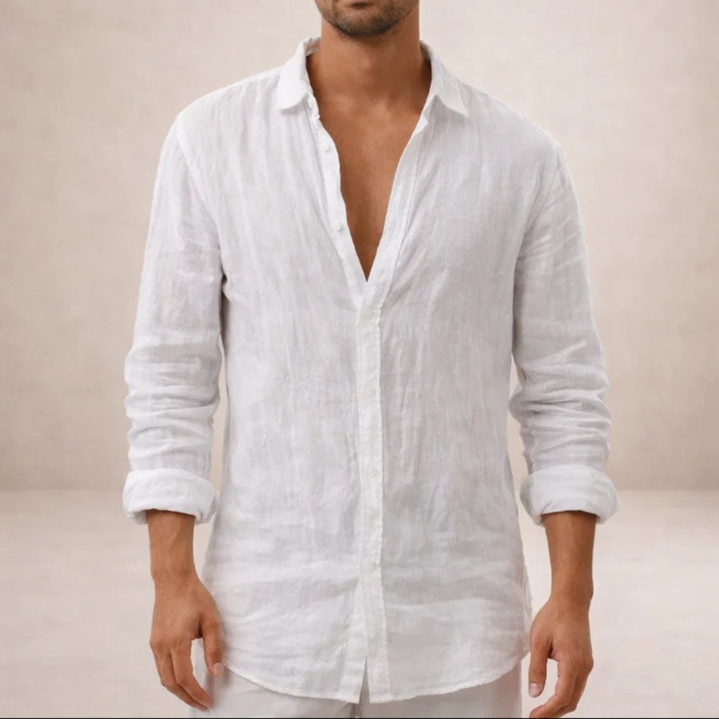GABRIEL™ | Chemise en lin à col ouvert