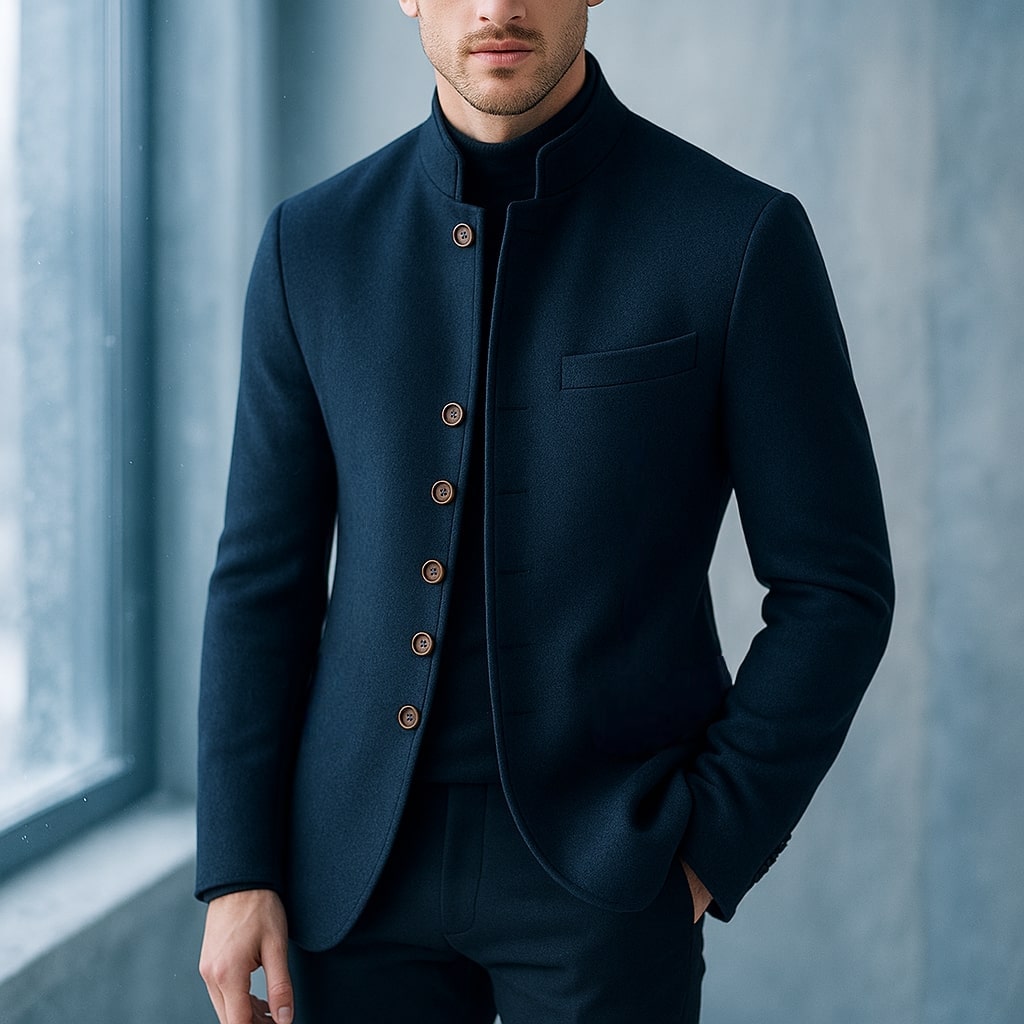 GABRIEL | VESTE EN LAINE À COL DROIT
