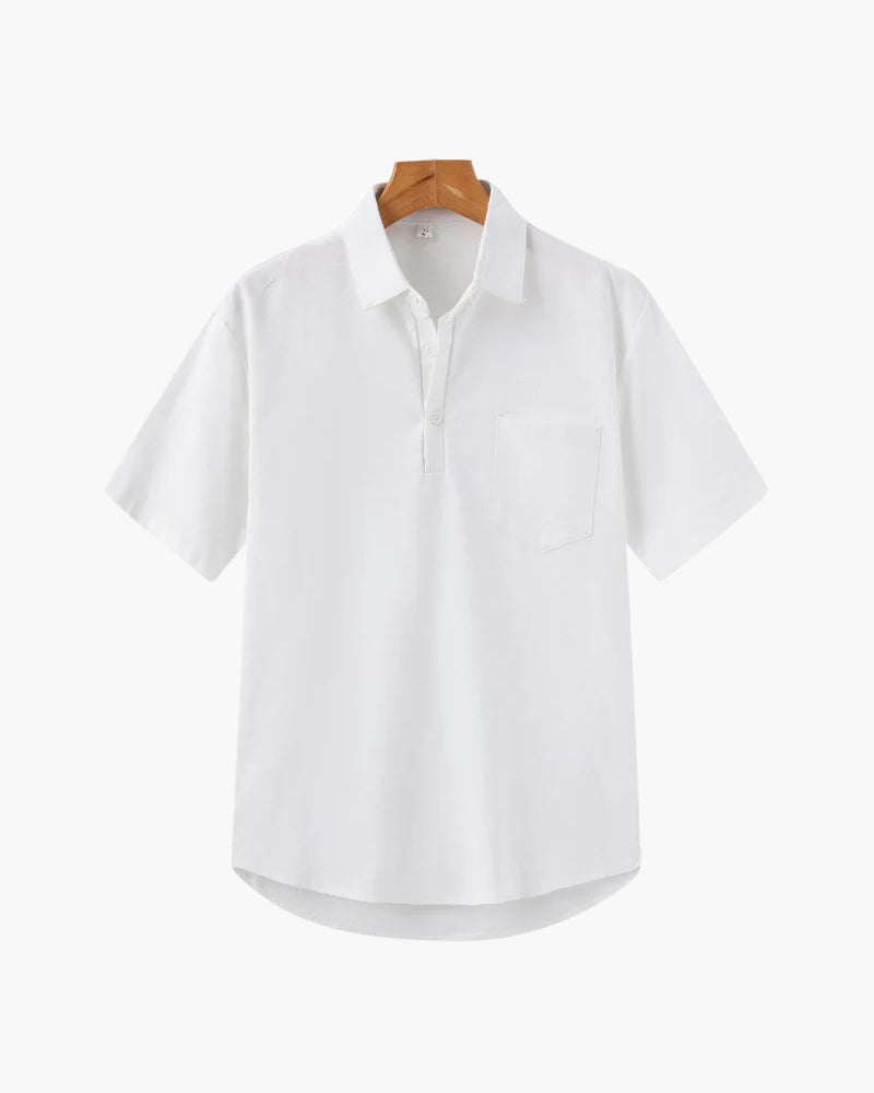 GABRIEL™ | Polo Lin Col Ouvert