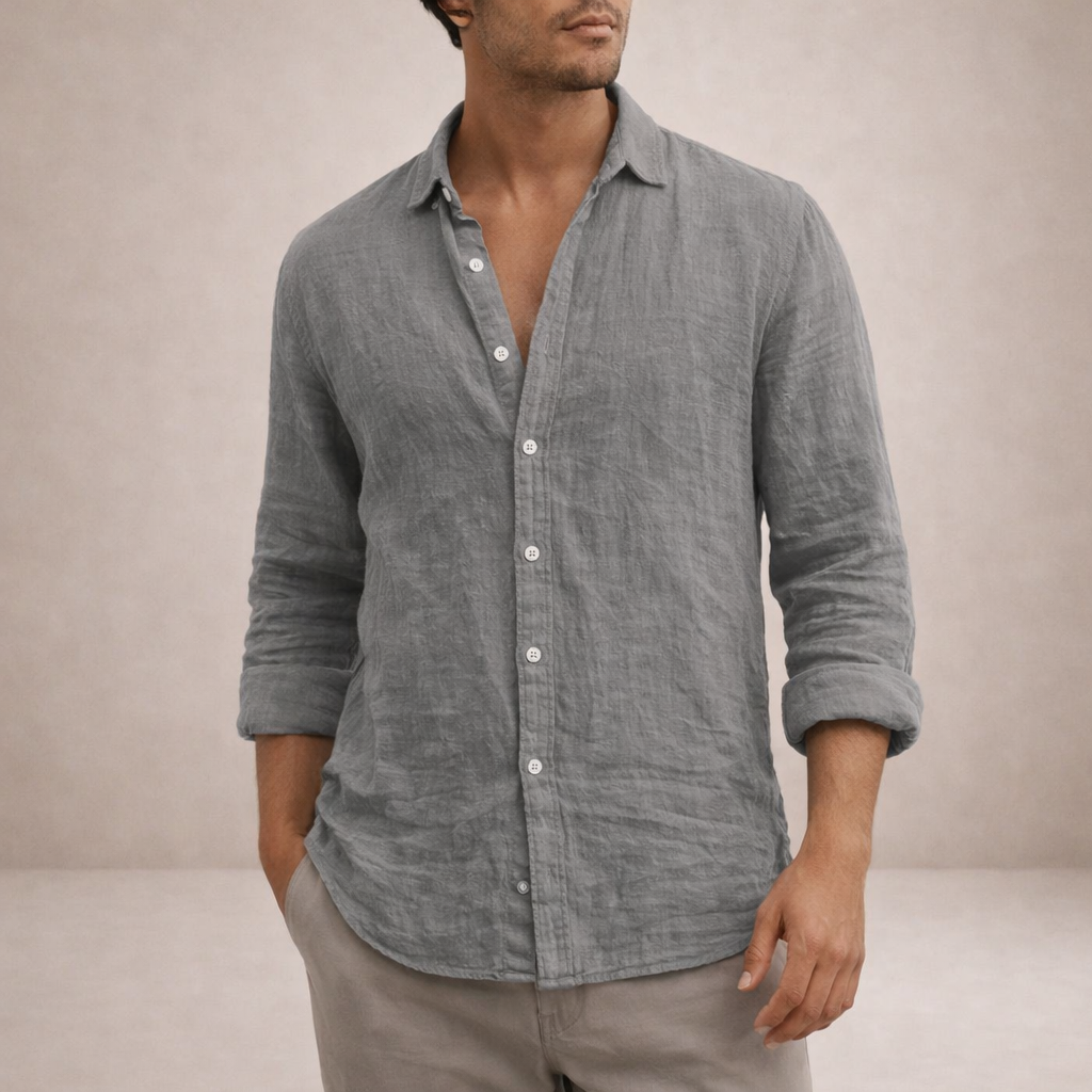 GABRIEL™ | Chemise en lin à col ouvert