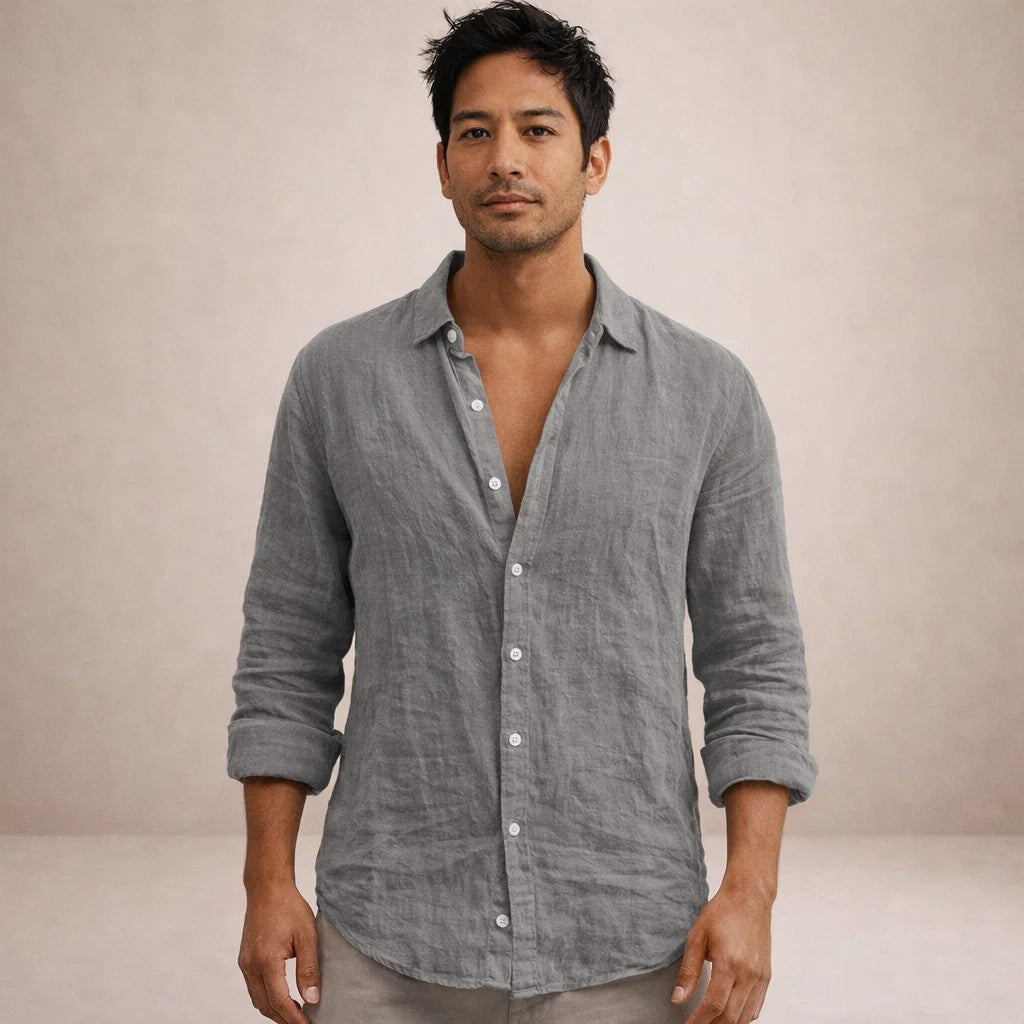 GABRIEL™ | Chemise en lin à col ouvert