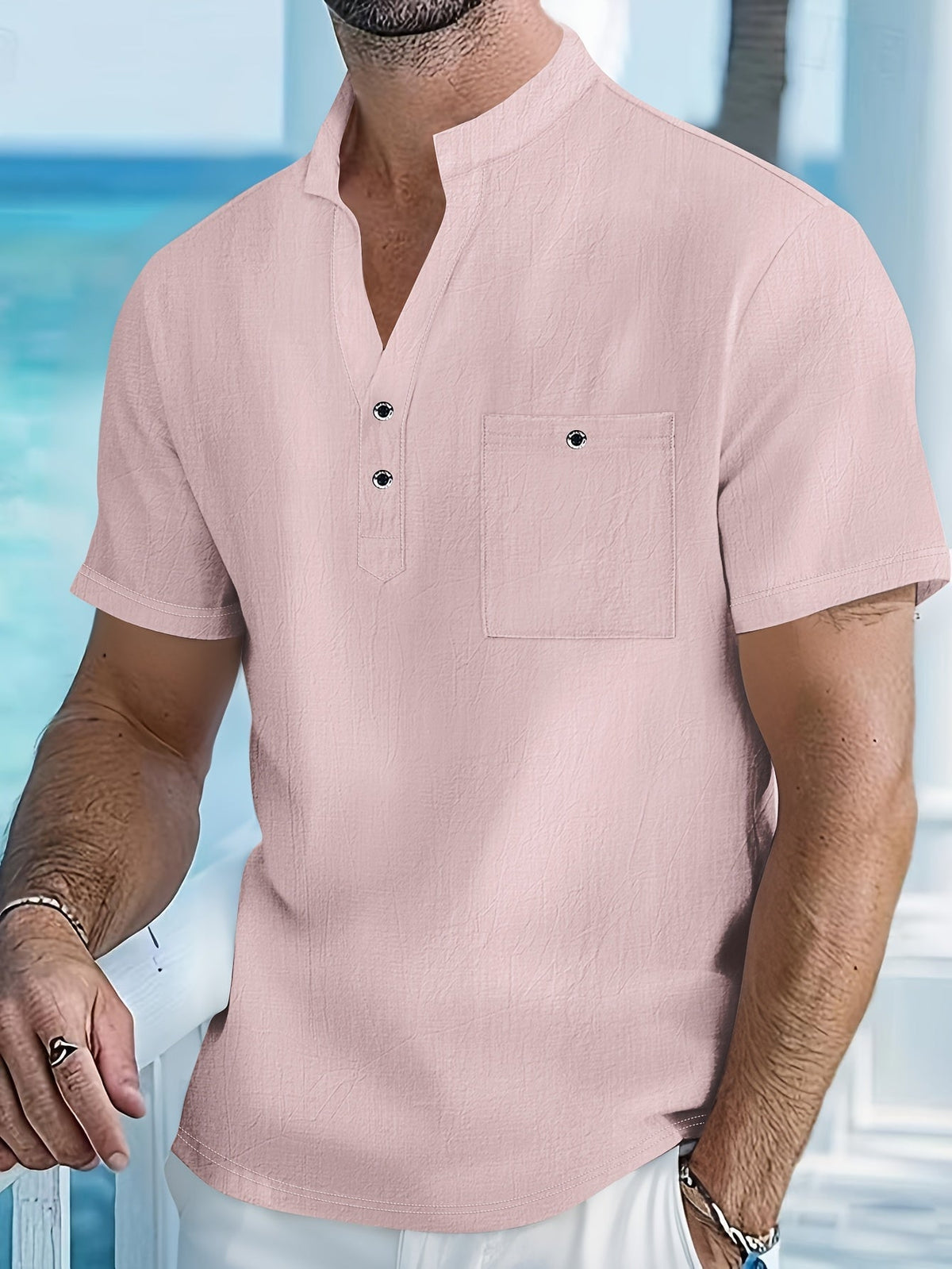 GABRIEL™ | Chemise Henley en lin pour homme
