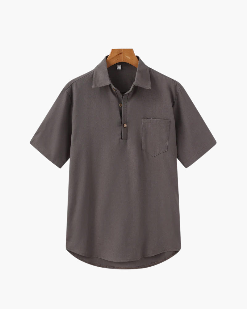 GABRIEL™ | Polo Lin Col Ouvert