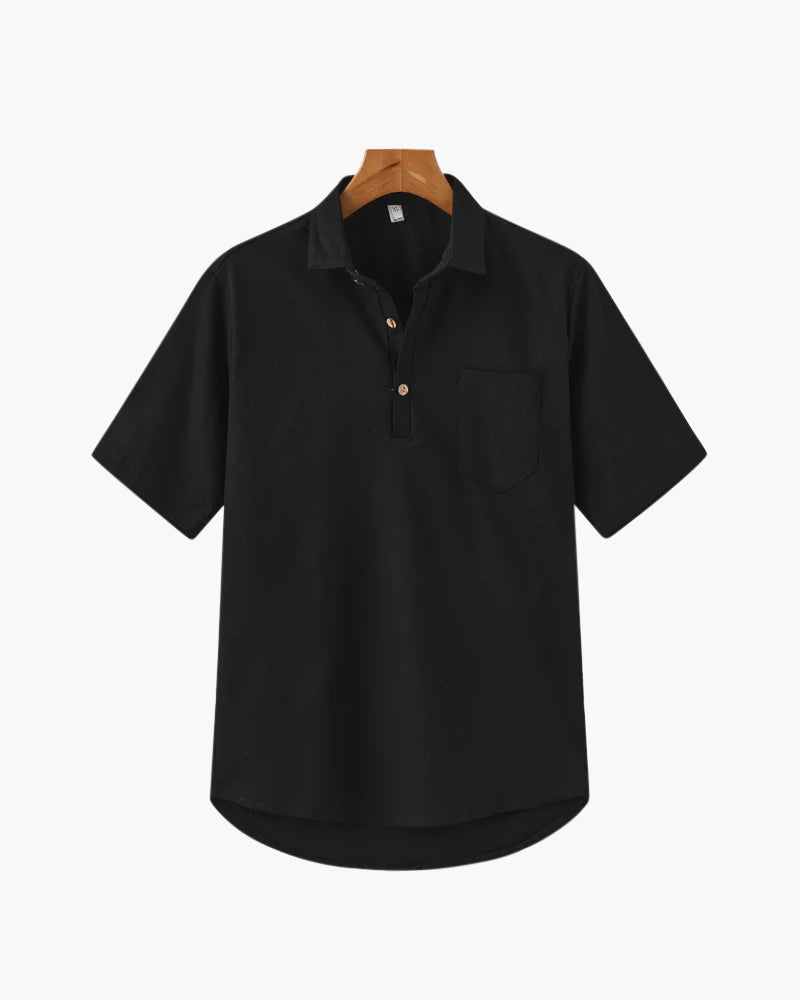 GABRIEL™ | Polo Lin Col Ouvert