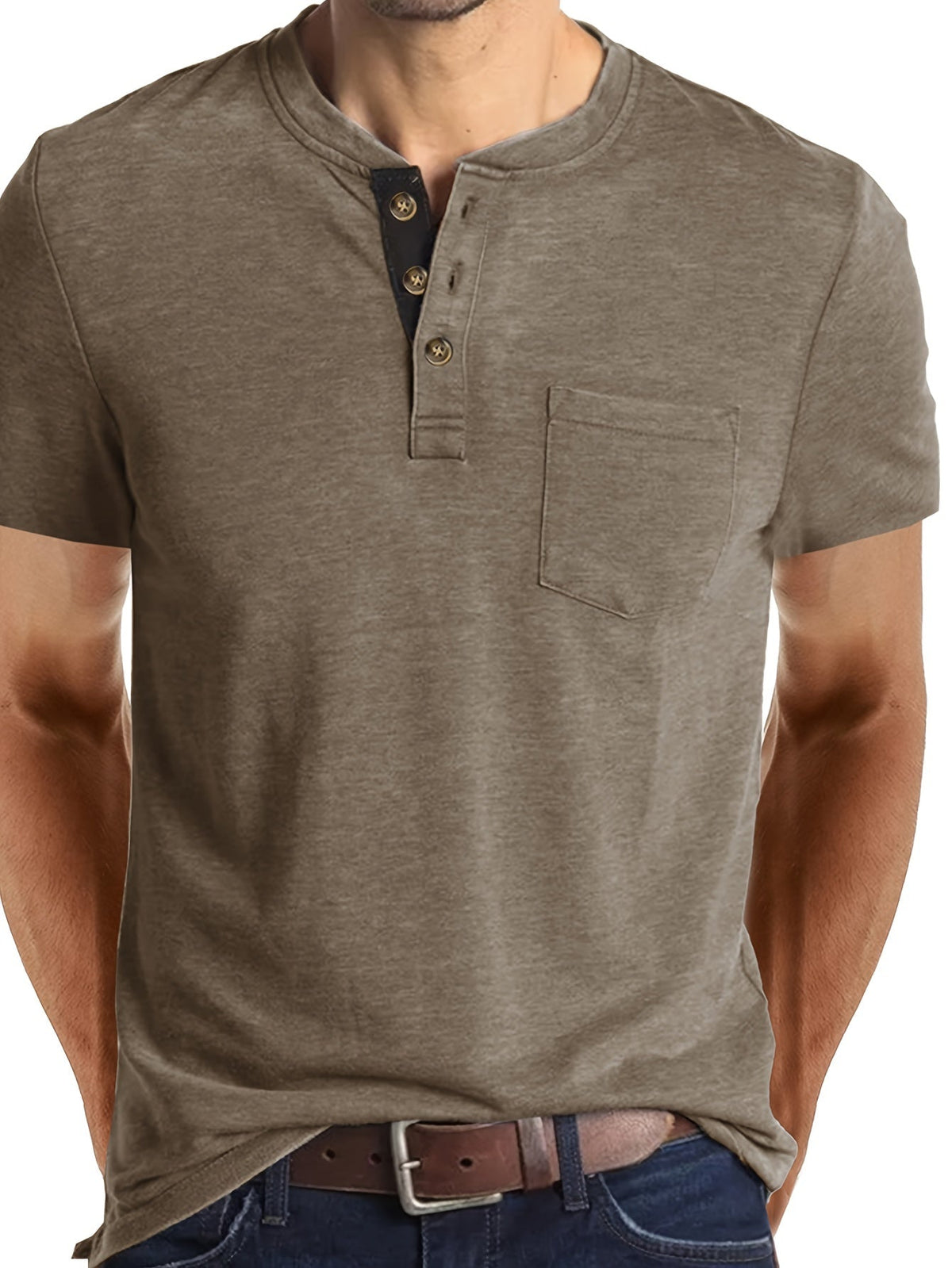 GABRIEL™ | T-shirt homme à patte de boutonnage