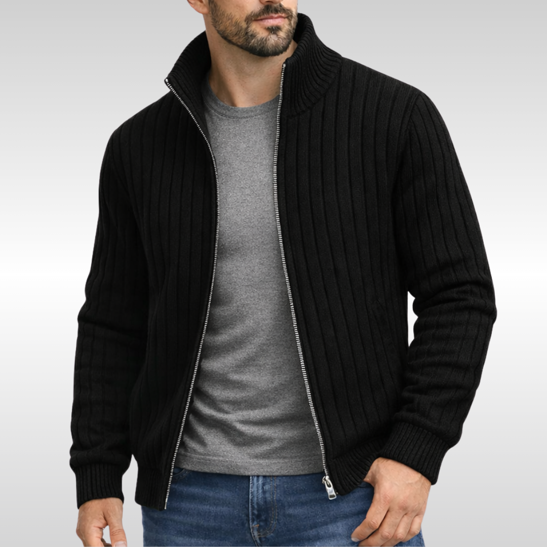 GABRIEL™ | Cardigan zippé côtelé