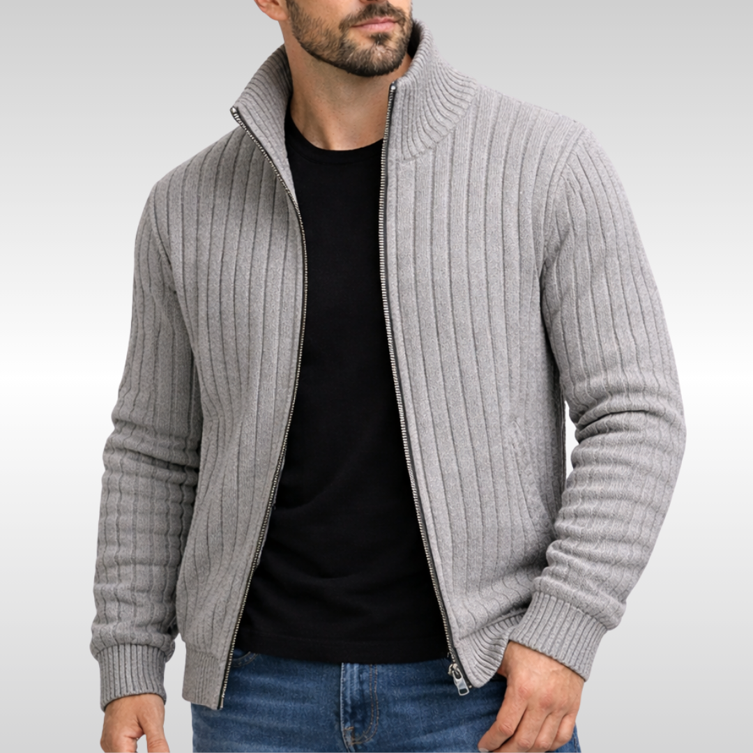 GABRIEL™ | Cardigan zippé côtelé