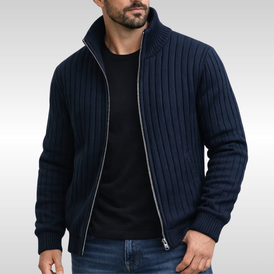 GABRIEL™ | Cardigan zippé côtelé