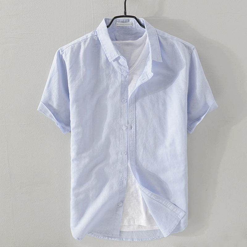 GABRIEL™ | Chemise homme à manches courtes en lin et coton