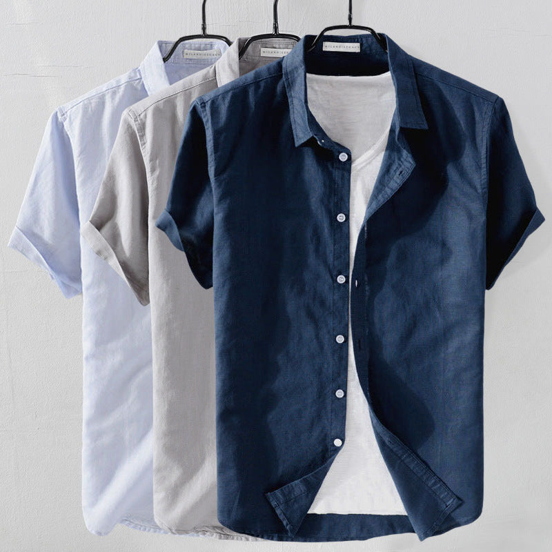 GABRIEL™ | Chemise homme à manches courtes en lin et coton