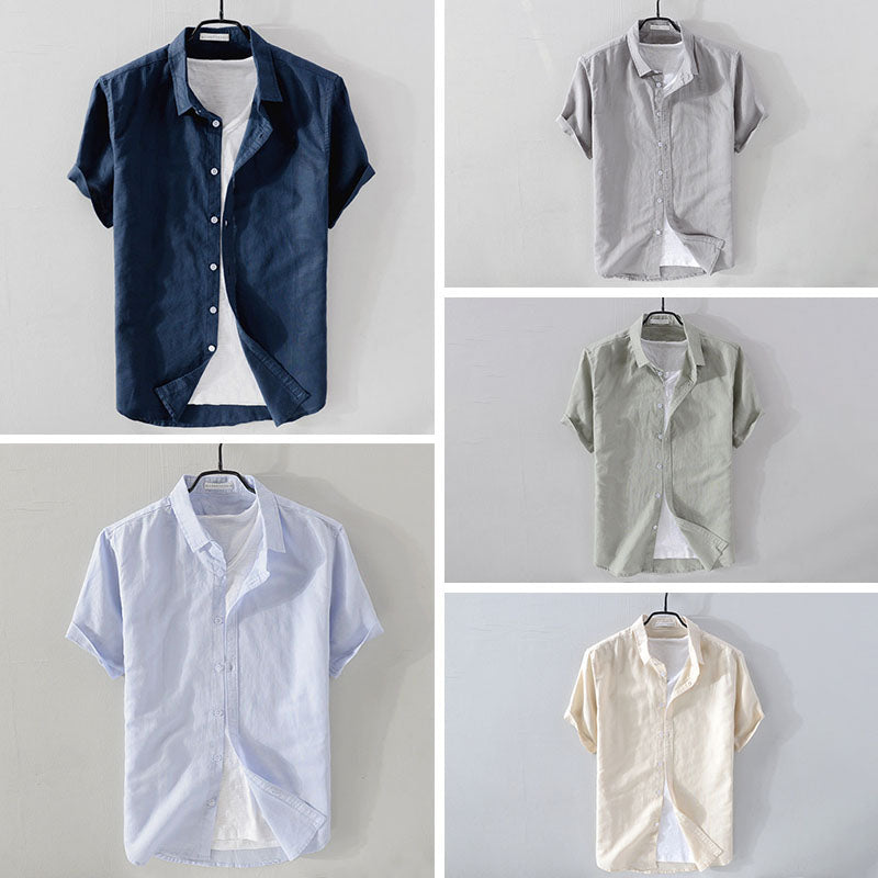 GABRIEL™ | Chemise homme à manches courtes en lin et coton