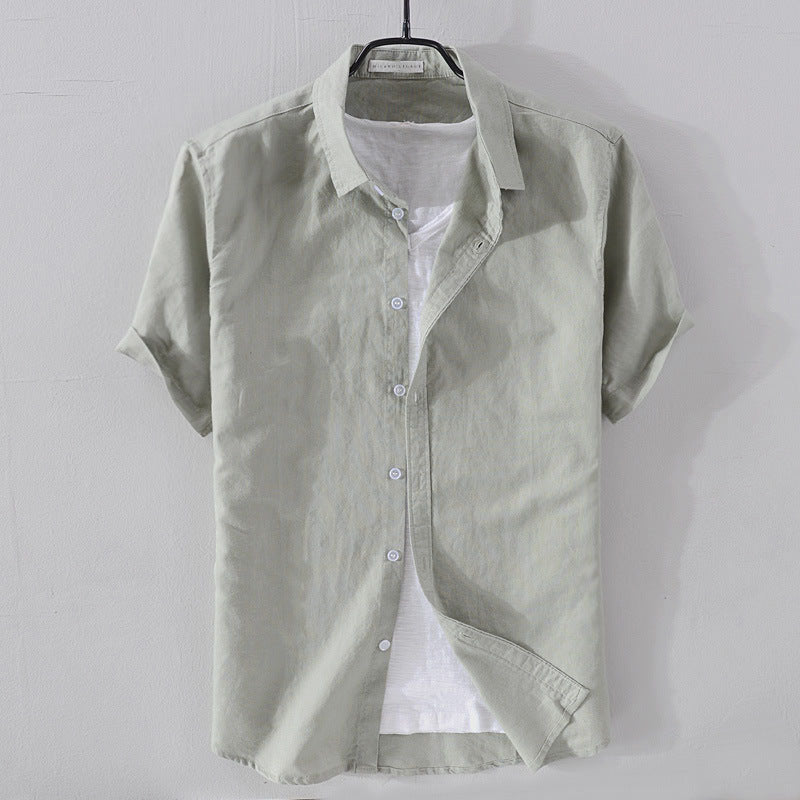 GABRIEL™ | Chemise homme à manches courtes en lin et coton