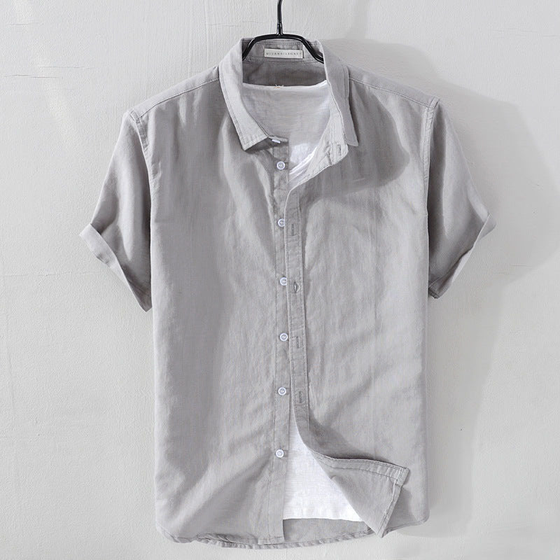 GABRIEL™ | Chemise homme à manches courtes en lin et coton