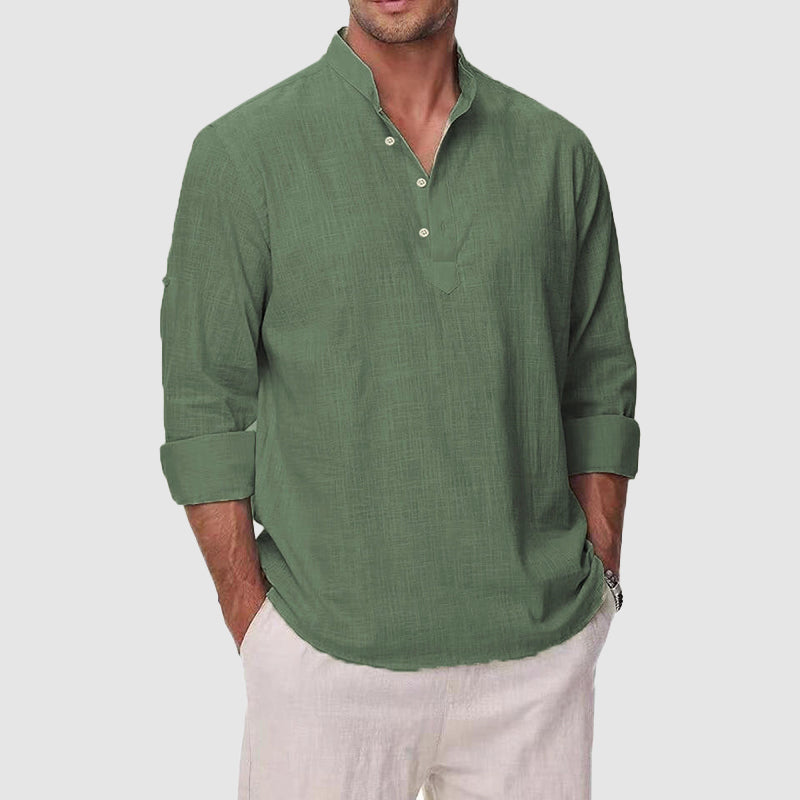 GABRIEL™ | Chemise Henley pour homme en coton et lin