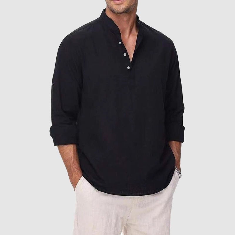 GABRIEL™ | Chemise Henley pour homme en coton et lin