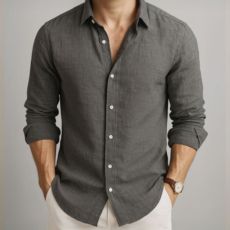 GABRIEL™ | Chemise à manches longues pour homme en coton et lin