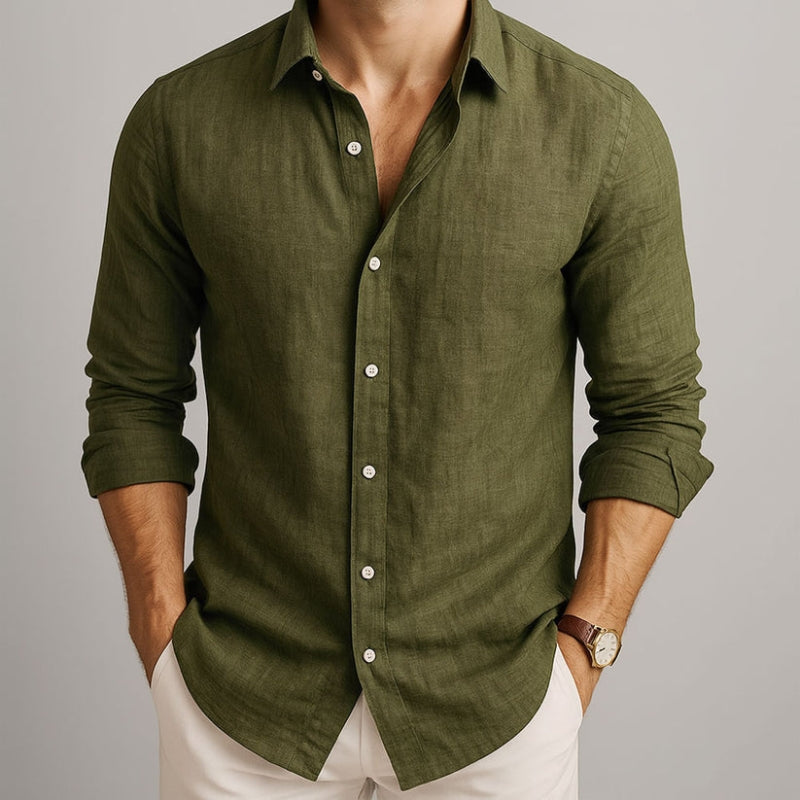 GABRIEL™ | Chemise à manches longues pour homme en coton et lin