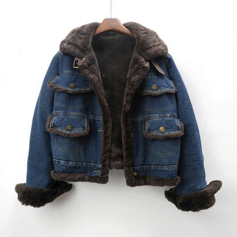 GABRIEL™ | Manteau en jean pour homme bordé de fausse fourrure de vison