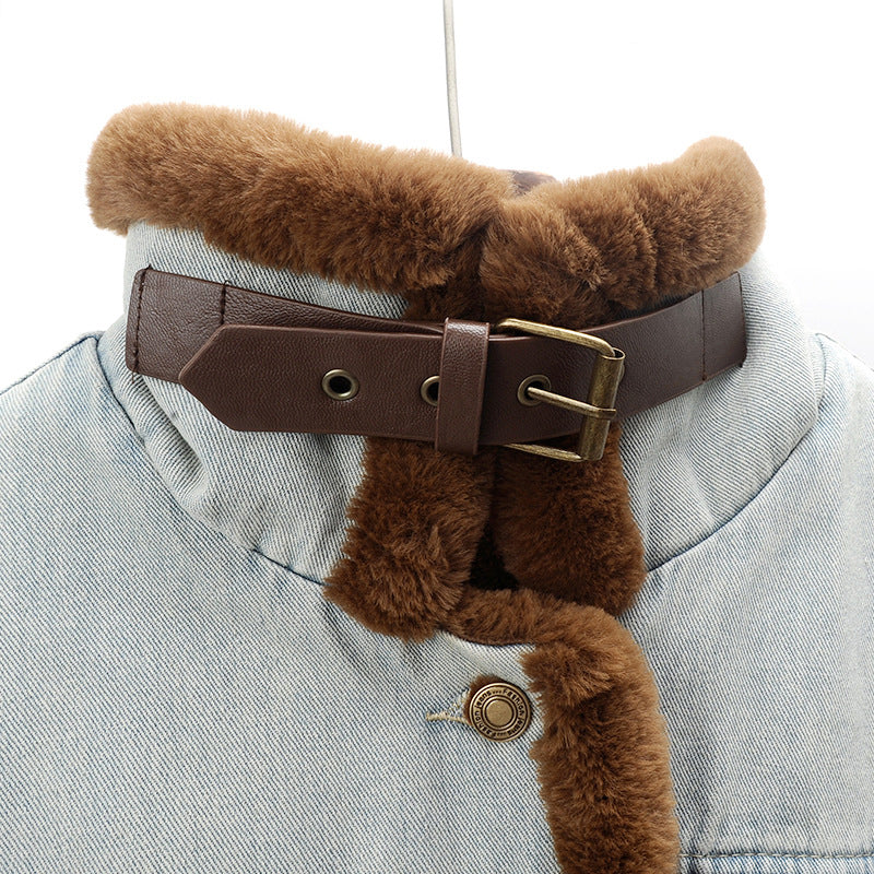 GABRIEL™ | Manteau en jean pour homme bordé de fausse fourrure de vison
