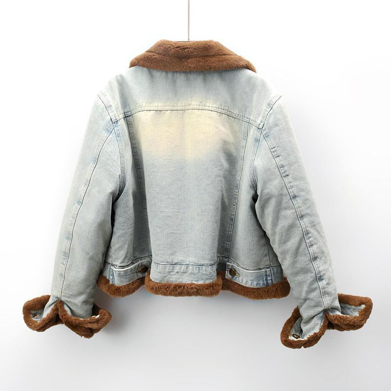 GABRIEL™ | Manteau en jean pour homme bordé de fausse fourrure de vison