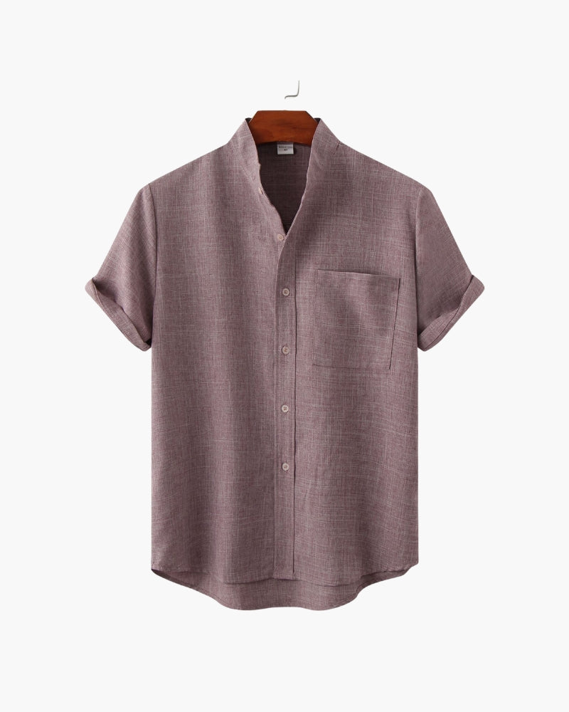 GABRIEL™ | Chemise Col Mao Manches Courtes
