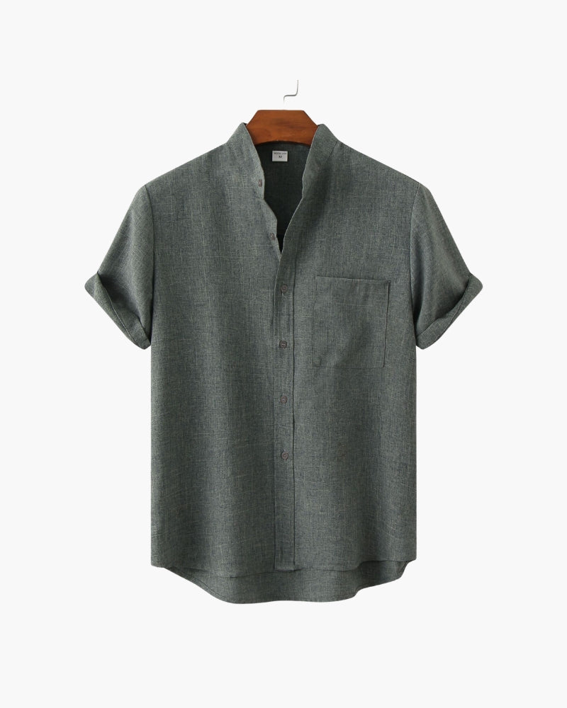 GABRIEL™ | Chemise Col Mao Manches Courtes
