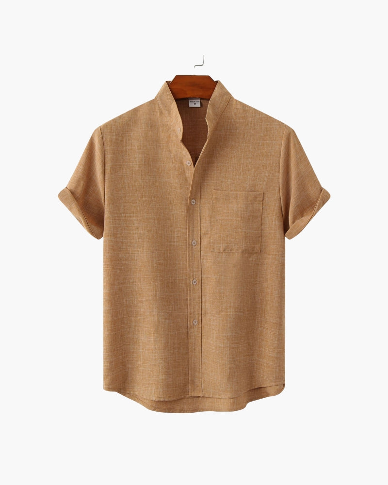 GABRIEL™ | Chemise Col Mao Manches Courtes