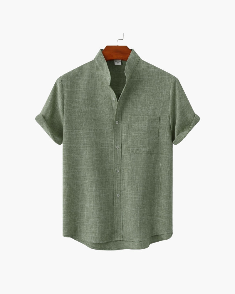 GABRIEL™ | Chemise Col Mao Manches Courtes
