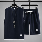 GABRIEL™ | Ensemble de détente sans manches pour homme en maille gaufrée