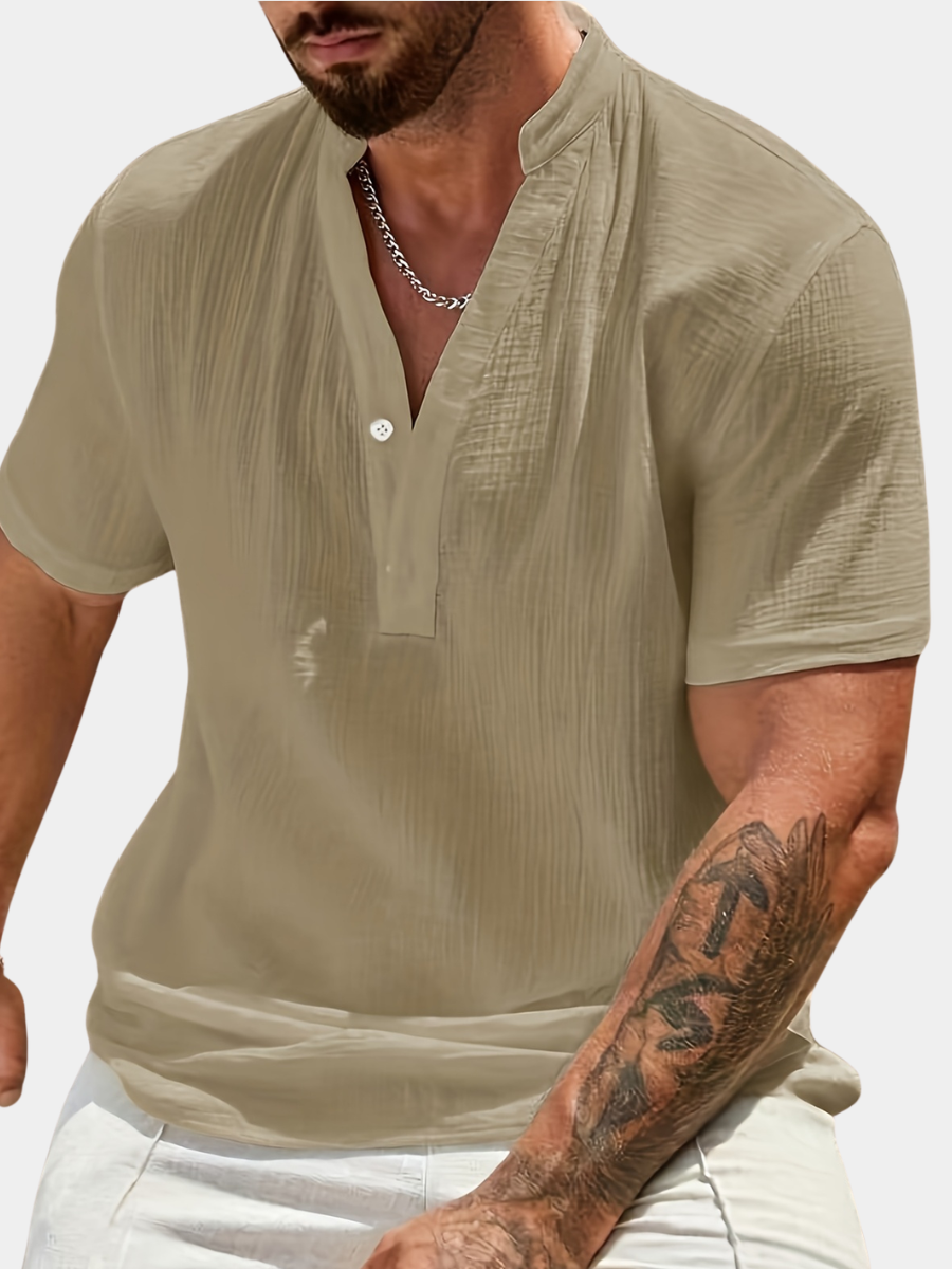 GABRIEL™ | Chemise en lin pour homme à col en V
